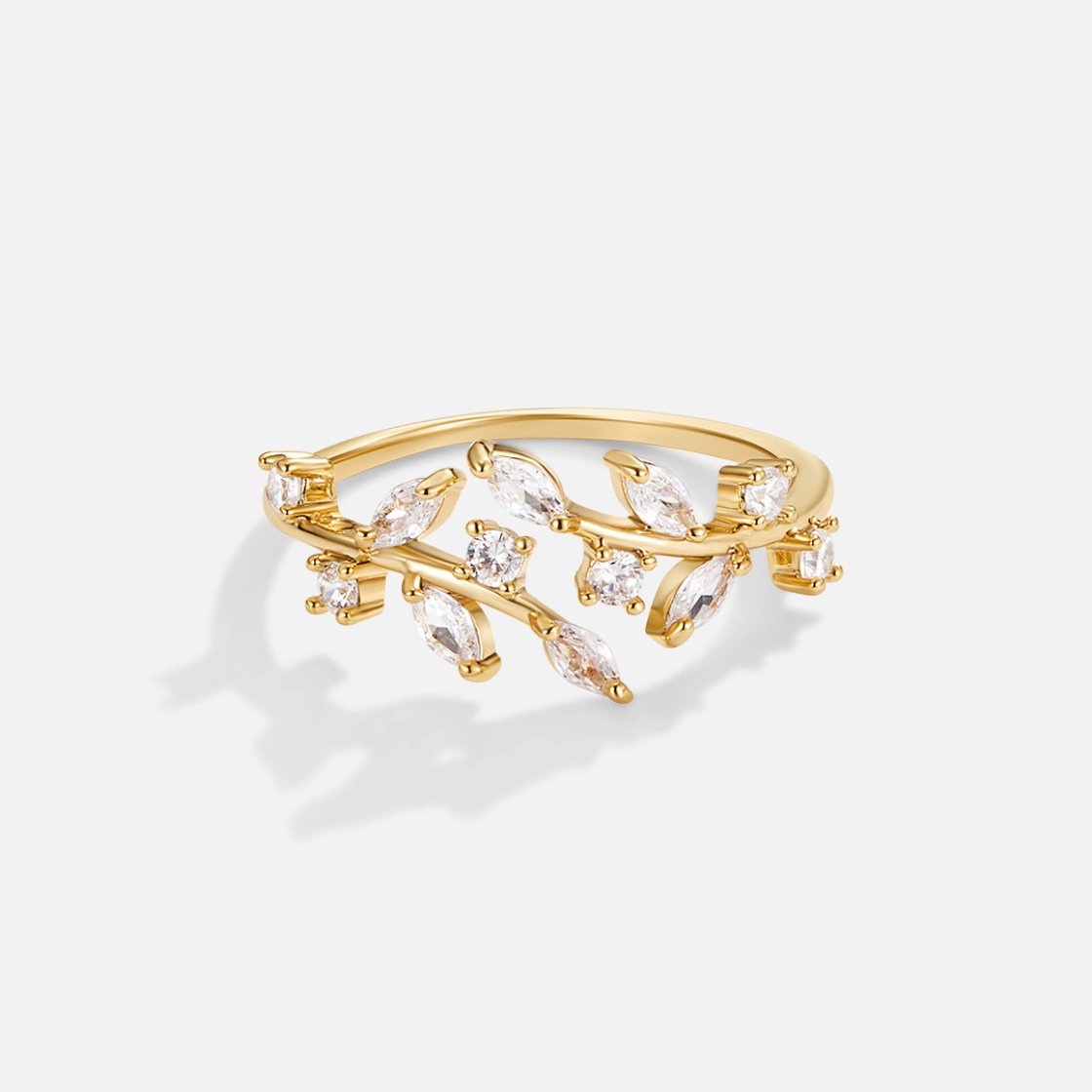 Gold Crystal Vine Ring