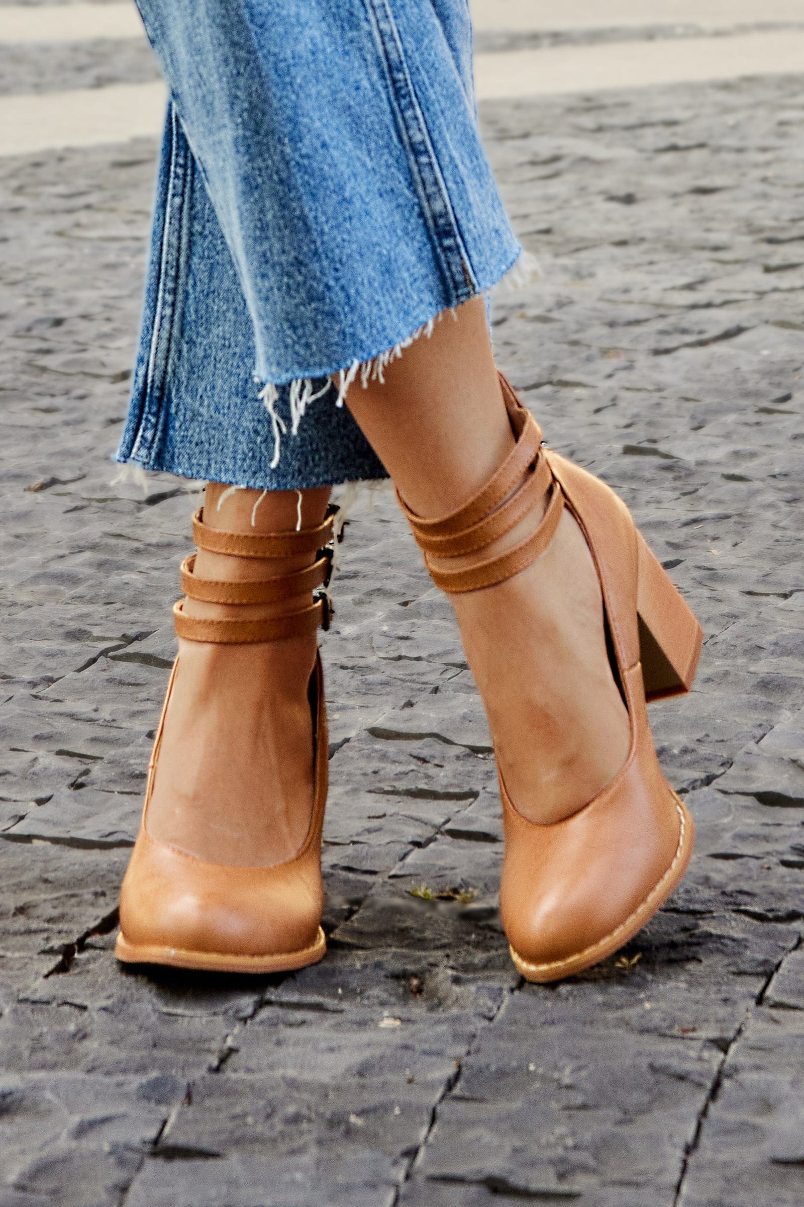 Ariana | Triple-Buckle High Heels