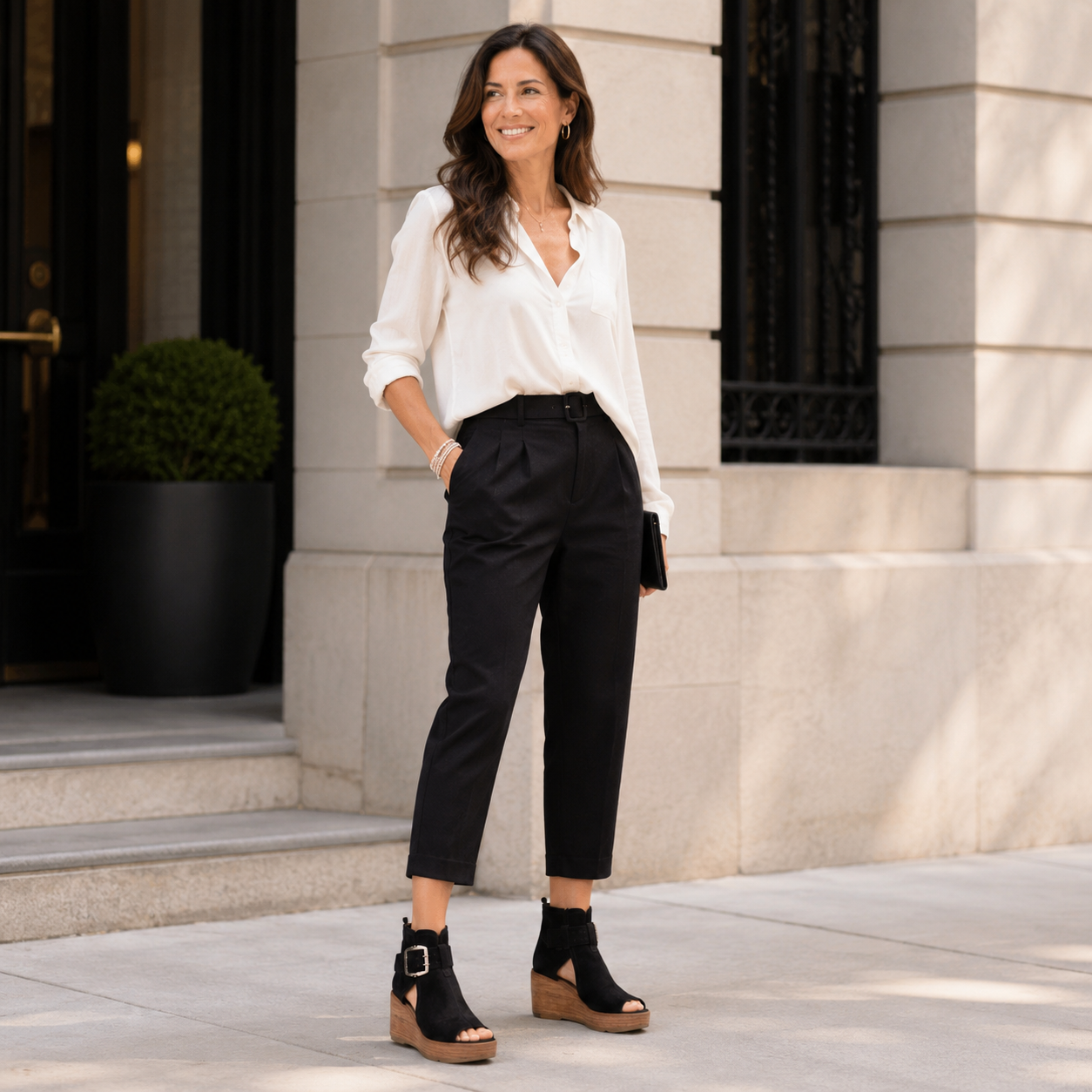 Ophelia | Open-toe Wedge Ankle Boots in Modern Style