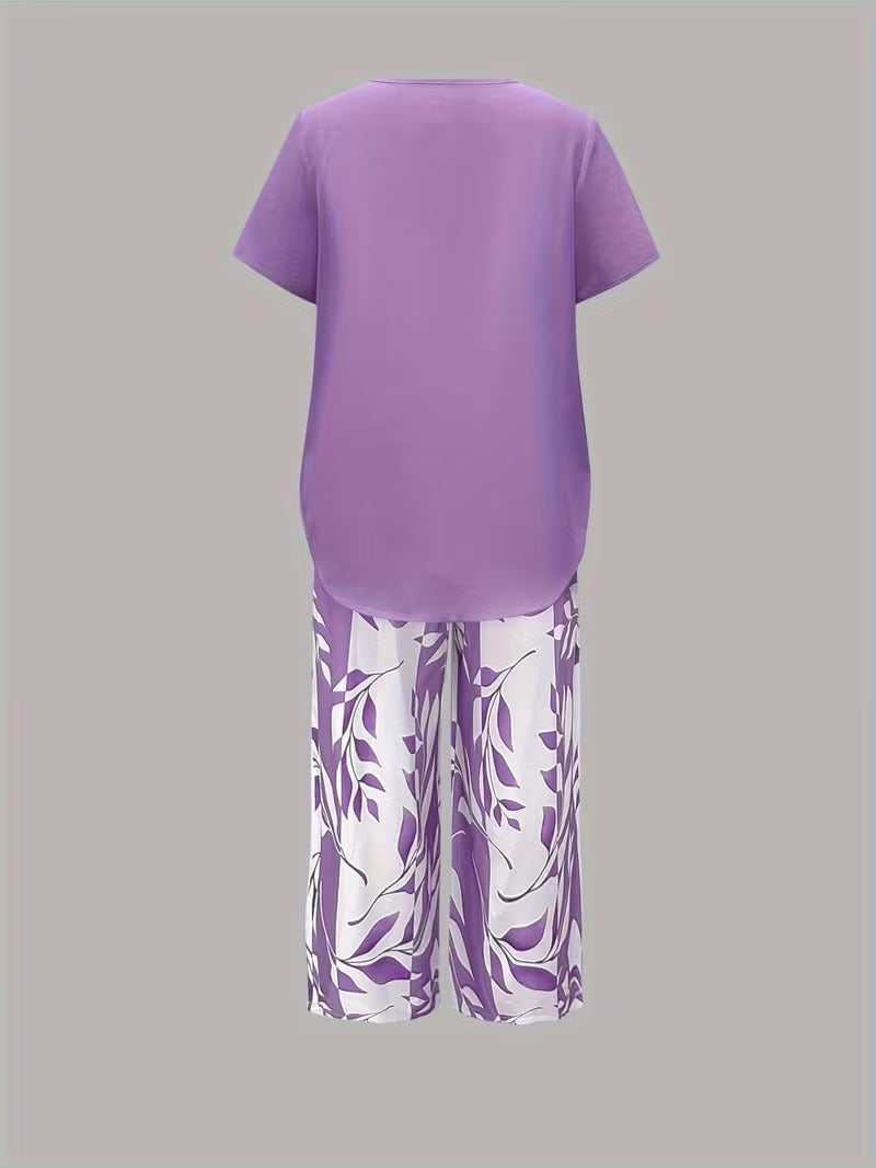 Arvessa | Casual Leaf Print Co-Ord Set