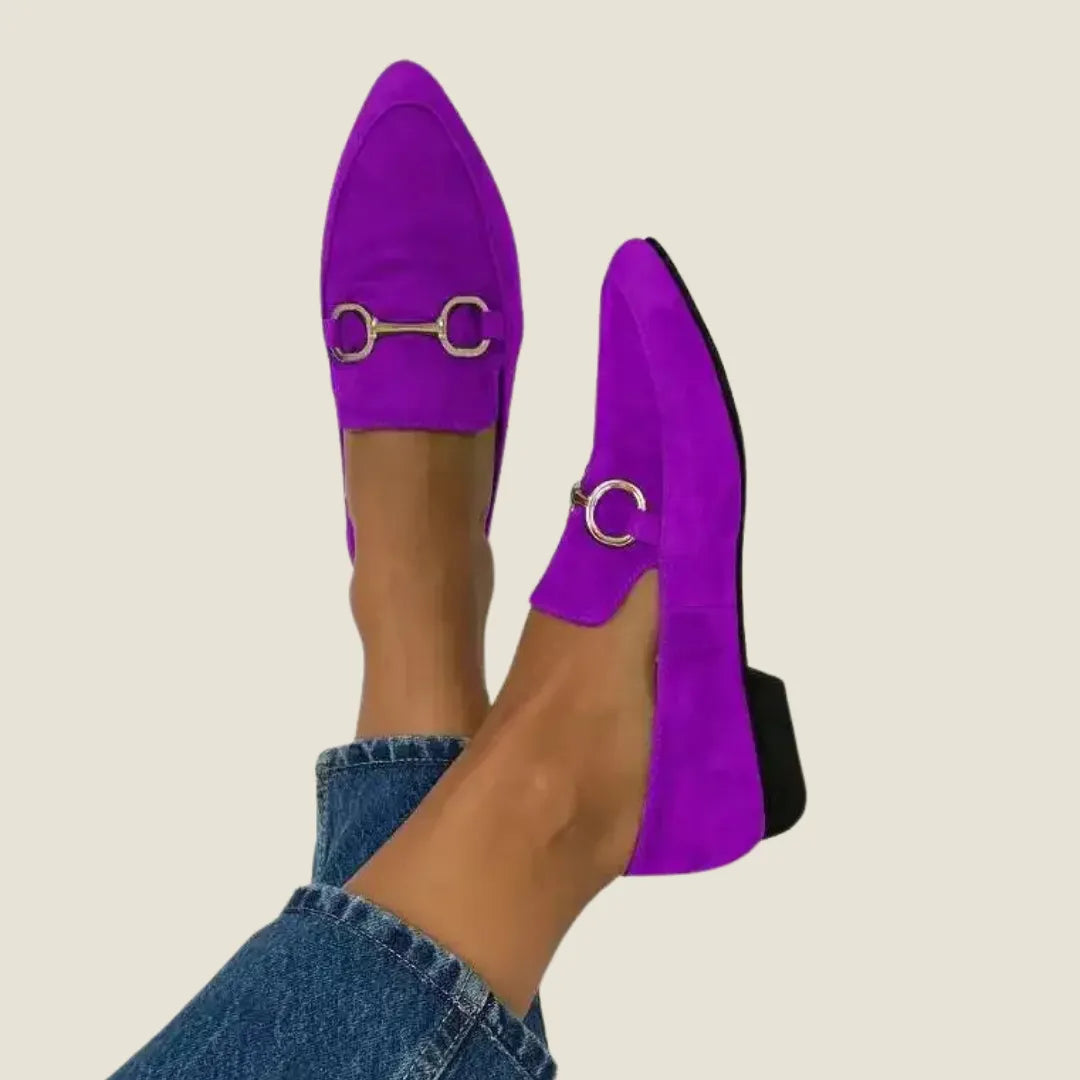 Gemma | Timeless Suede Loafers with Classic Bit Detail
