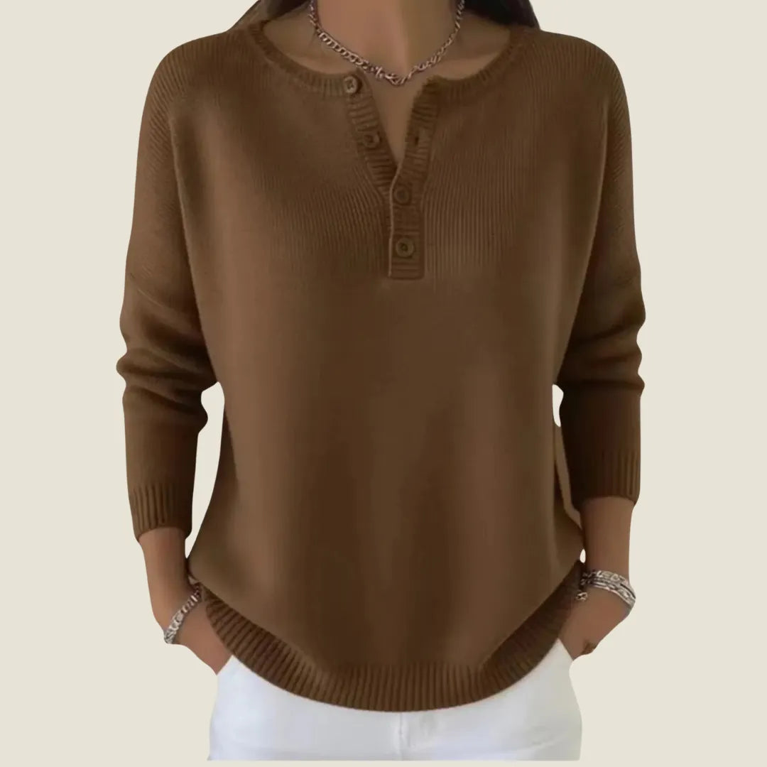 Averynna | Buttoned V-neck Sweater
