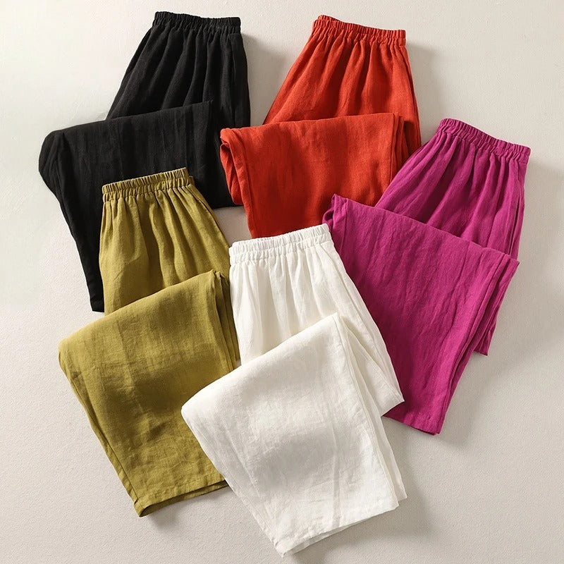 Amalia — Fluid Cotton and Linen Trousers