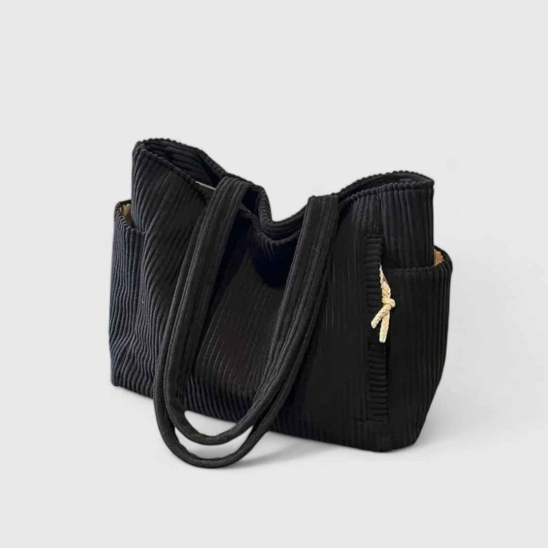 Sue – Corduroy Handbag with Drawstring Detail