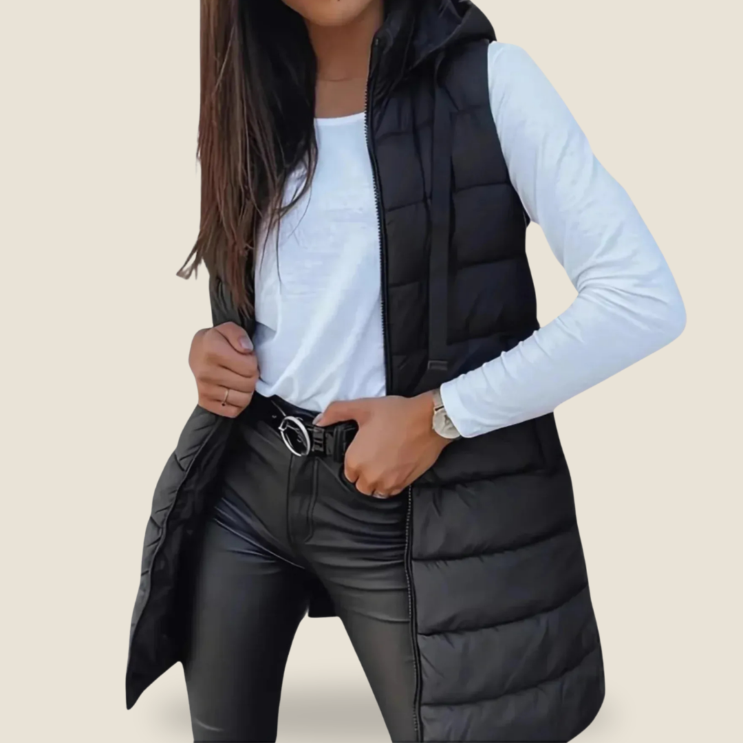 Maurina - Casual Sleeveless Long Puffer Vest