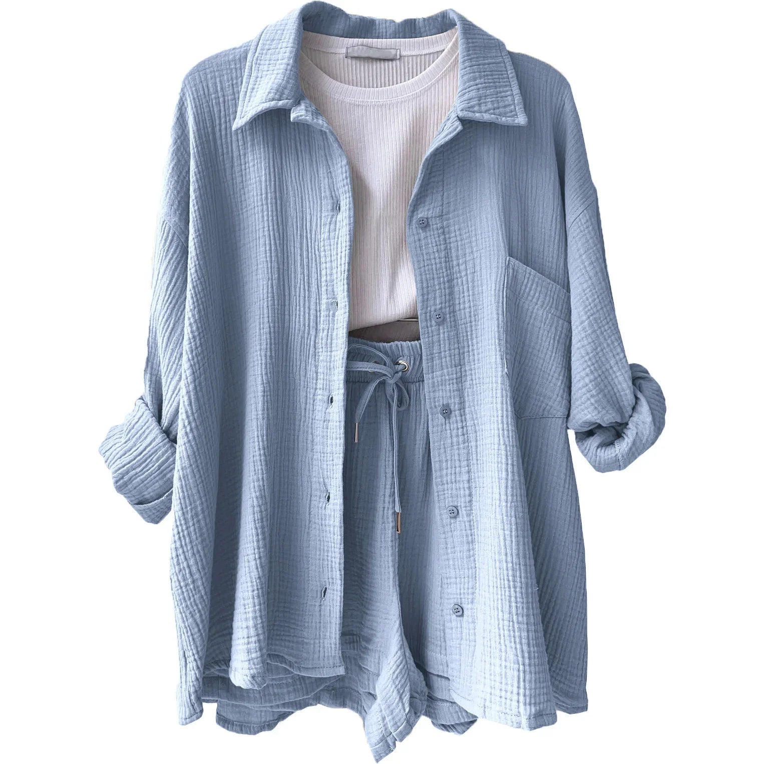 Meli | Relaxed 2-Piece Summer Set (Blouse & Shorts)