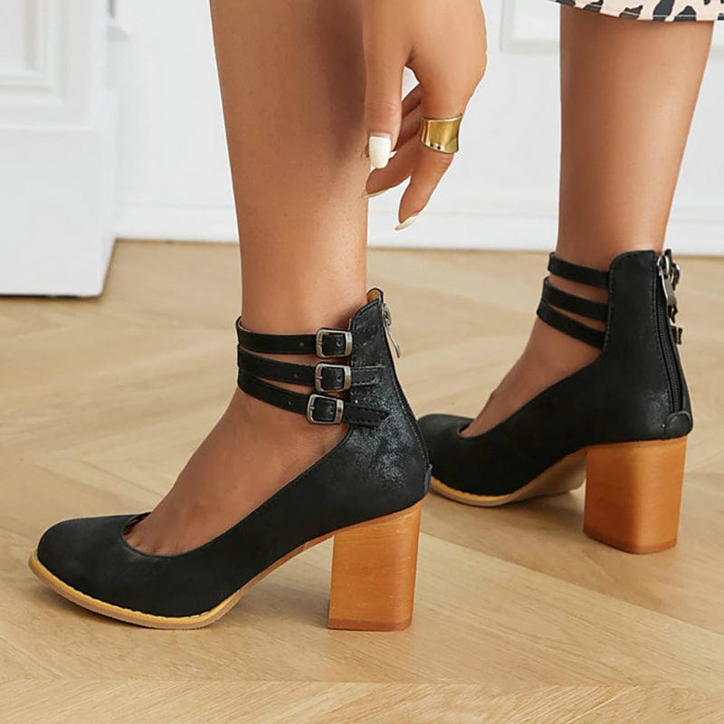 Ariana | Triple-Buckle High Heels